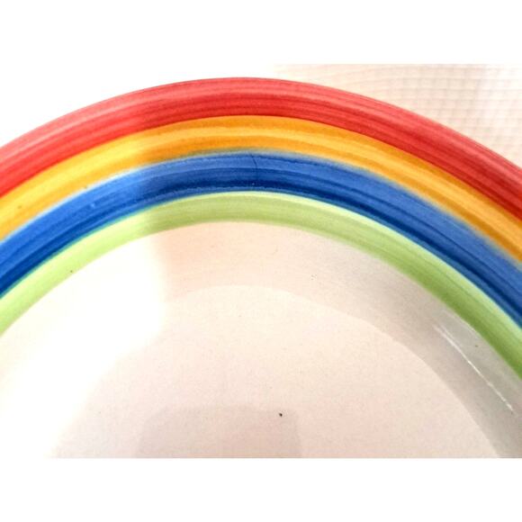 Gibson Rainbow Striped 13" Oval Platter Ceramic LGBTQ Pride Theme Hand Painted - Picture 3 of 5